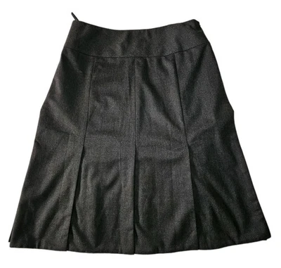 Falda plisada gris mezcla de lana Escada para mujer talla 42 (US 10) carrera oficina clase Foto 1 de 4