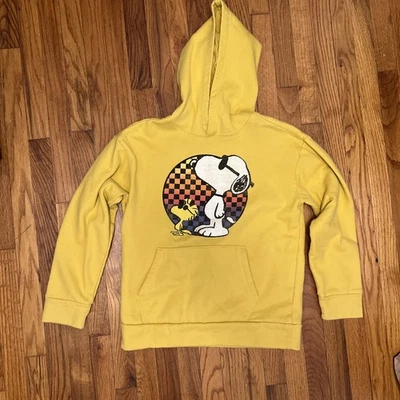 Sudadera con Capucha Peanuts Characters Snoopy & Woodstock Juvenil Extra Grande Amarilla Foto 1 de 3