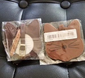 Two Leather Cat Luggage Tags - Picture 1 of 1