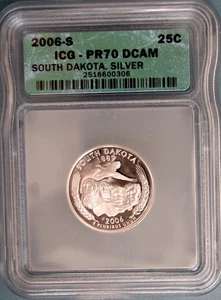 2006-S Silver Proof South Dakota Quarter ICG PR-70 DCAM Collectable gift - Picture 1 of 2