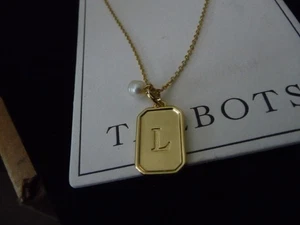 Neu mit Etikett Talbolts Anhänger Buchstabe "L" & Zuchtperle goldfarbene Kette Halskette #1412 - Bild 1 von 3