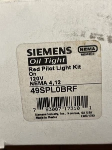 SIEMENS 49SPL0BRF RED ON PILOT LIGHT KIT 120V NEMA 4,12 BRAND NEW IN BOX - Picture 1 of 2