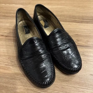Zelli Crocodile Ostrich Penny Loafers Size 13 Handmade in Italy - Picture 1 of 13