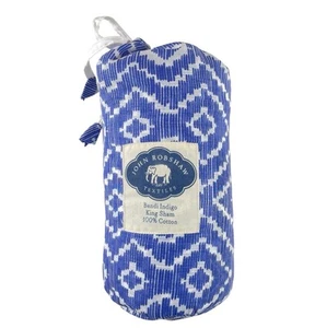 John Robshaw King Sham Bandi Azul Índigo 20" X 36" Nuevo en bolsa - Imagen 1 de 15