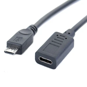 1 Ft USB Micro B Male to Type C ( USB 3.1 ) Female Adapter Cable - Picture 1 of 3