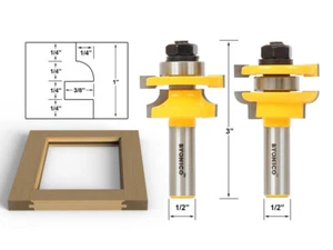 Set di punte router round over 2 bit - gambo 1/2" - Yonico 12241 - Foto 1 di 1