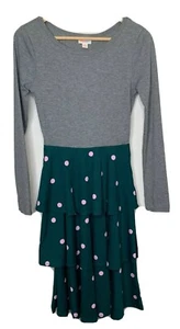 Neu Lularoe Georgia Damenkleid XS Stufen Rüschen grau gepunktet neu mit Etikett - Bild 1 von 5
