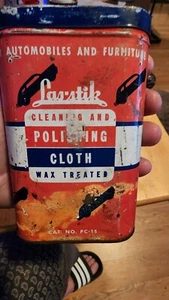 Vintage LAS-STIK Cleaning & Polishing Cloth Tin Can Auto And Furniture ORG CLOTH - Bild 1 von 6