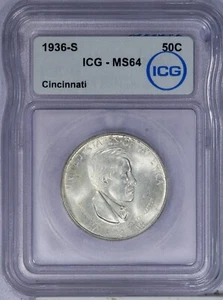 Medio dólar Cincinnati 1936-S 50C ICG MS64 - Imagen 1 de 2