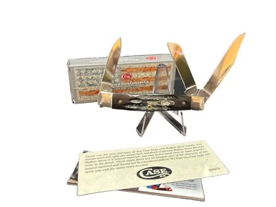 Case XX Medium Stockman Black Buffalo Horn Handle Stainless Folding Knife 65012 - Image 1 of 3