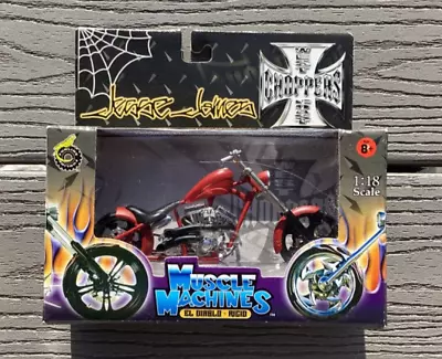 MUSCLE MACHINES 1/18 JESSE JAMES WEST COAST CHOPPERS EL DIABLO RIGID # 71121 F/S - Image 1 of 4
