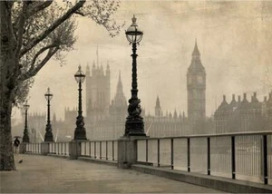 Accesorios de estudio de fondo de fotografía de fondo de vinilo Támesis Big Ben vintage de Londres - Imagen 1 de 9