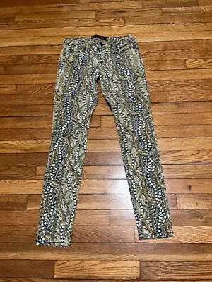 Pantalones de mezclilla ajustados casi famosos para mujer junior talla 5 28x30 patrón de eslabones de cadena Foto 1 de 4