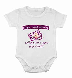 Mono Babygrow Recién Nacido Ducha Ropa Mono Abrazos y Besos Universidad - Imagen 1 de 3