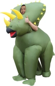 Inflatable Triceratops Costume Adult Dinosaur Blow Up Suit Halloween Dino - Picture 1 of 6