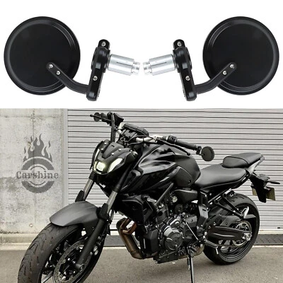 For Yamaha FZ 1 R6 MT07 MT09 FZ-10 Motorcycle 7/8" Round Swivel Bar End Mirrors - Image 1 of 4