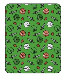 Minecraft - Símbolos - Manta mullida Manta de lana - Tamaño 110x150 cm - Imagen 1 de 1