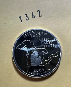 2004 S State Quarter Michigan Proof 90% Silver US Coin - Picture 1 of 6