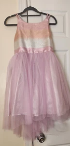Cat & Jack Girls' Sleeveless Formal Dress Glitter Bodice Tulle Skirt Size 10/12 - Picture 1 of 12