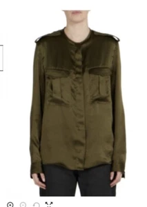 Haider Ackermann long sleeve silk shirt khaki size 42/10US/ 14UK * - Picture 1 of 3