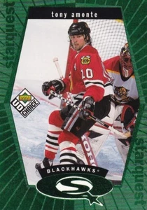 🏒 98-99 UD CHOICE STARQUEST GREEN - TONY AMONTE #SQ26 CHICAGO BLACKHAWKS - Picture 1 of 1