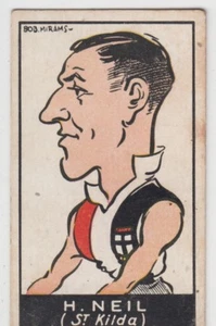 Tarjeta de cigarrillo St Kilda Football Club H Neil 1930 Bob Mirams marca estándar - Imagen 1 de 2