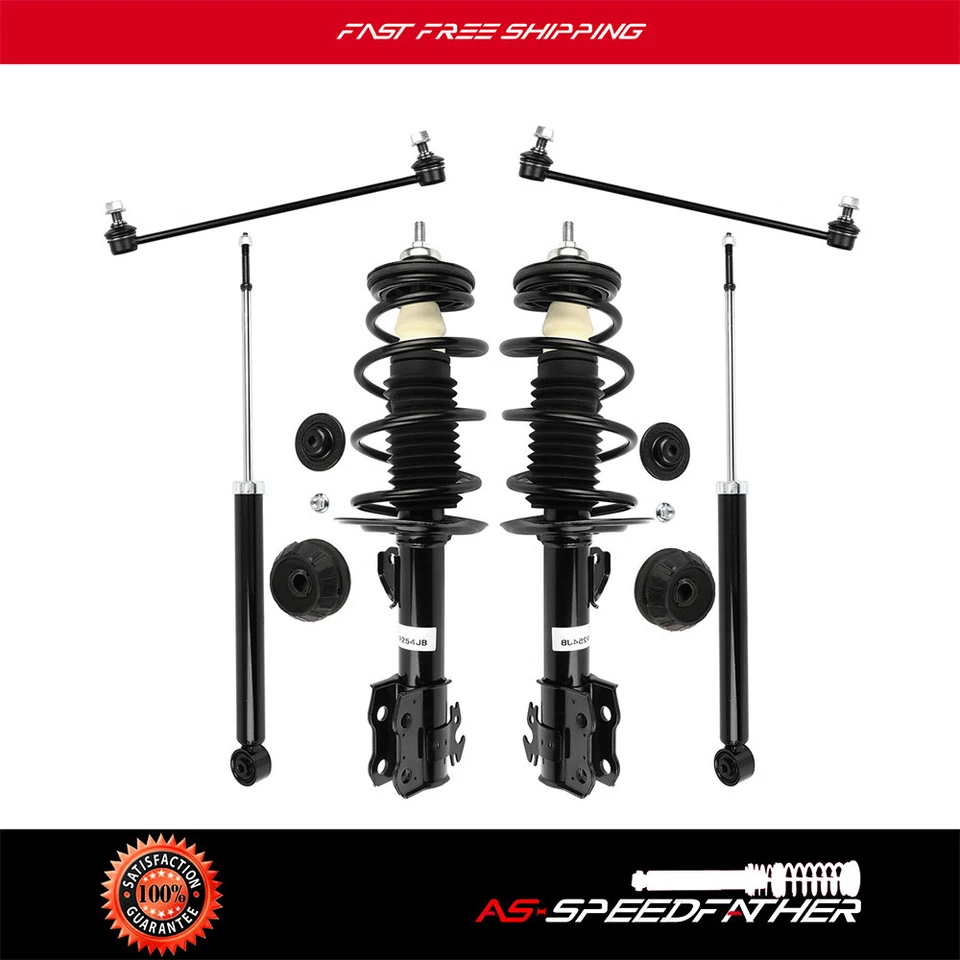 Front Struts + Rear Shocks + Sway Bars for Toyota Yaris 2007 2008 2009 2010-2012 - Image 1 of 4