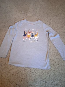 NWT 'GirlsCelebrate' Long Sleeve Graphic T-Shirt - Cat & Jack Heather Gray M 7/8 - Picture 1 of 7