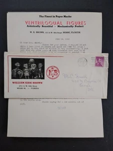 Illinois: Chicago 1960 Ventriloquists Society Brown Cover + 5 Page Letter - Bild 1 von 8