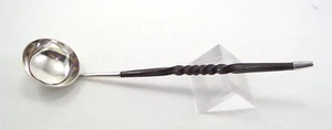 Antique Sterling Ladle Twisted Wood Handle Sterling Tip 7 -3/4” Tall  16.1 Grams - Picture 1 of 15