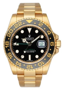 Rolex GMT-Master II 116718LN Black Dial Yellow Gold Mens Watch Box Papers - Picture 1 of 7