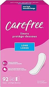 Carefree Acti-Fresh Thin Panty Liners, Soft and Flexible, Long, 92 Count - Picture 1 of 9