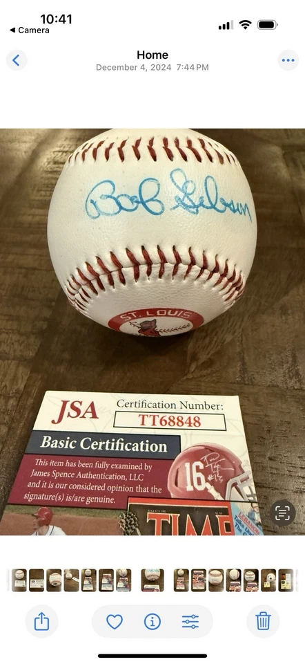 Bob Gibson National League Signed Autographed Baseball - JSA Certified - Image 1 of 2
