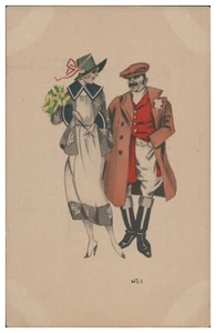 S5555/ Künstler AK sign: W.Z.  Paar  1919 - Bild 1 von 2