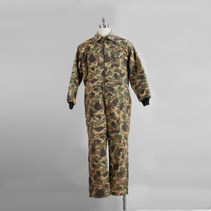 Vintage 70s SafTBak Duck Camo Camouflage Coveralls USA made Insulated XL/XXL 2XL - Picture 1 of 7