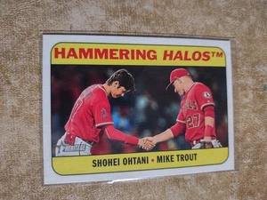 2018 Topps Heritage Shohei Ohtani Mike Trout Hammering Halos #CC-1 LOS ANGELES A - Picture 1 of 2