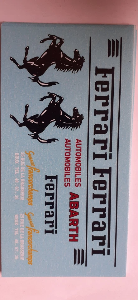 dépannage ferrari 1/18 sur vw combi decalque decals decalcomanie - Photo 1/1