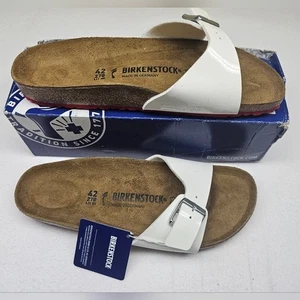 Birkenstock Madrid White Sandals EU 42 US 11 New with Damaged Box - Picture 1 of 5