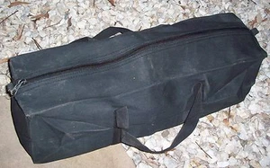 BOLSA DE HERRAMIENTAS Y CAMPING LONA DE ALTA RESISTENCIA 30" - 76CM CLAVIJAS, CUERDAS, NEGRO NUEVO HECHO - Imagen 1 de 1