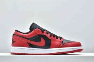 Nike Jordan 1 Low Reverse Bred Black Red Mens US 9 NEW IN BOX SHOES SNEAKERS - Picture 1 of 1