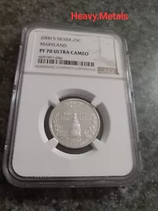 2000- MARYLAND Silver Proof Quarter PF70 NGC NICE LOW PRICE!! - Picture 1 of 4