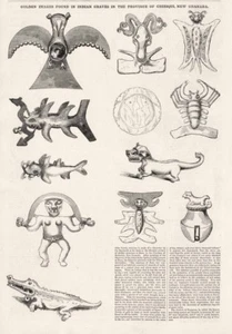 Chiriqui New Granada Panama Archaeology Gold Artifacts Indian Cemetery 1859 - Picture 1 of 1