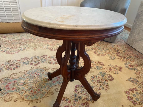 Antique Marble Top Victorian Table Cover
