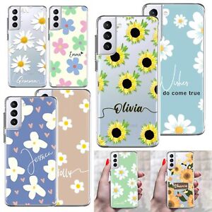 Personalised Flower Soft Phone GEL Case Cover For Samsung S23 S22 A14 5G A34 A54