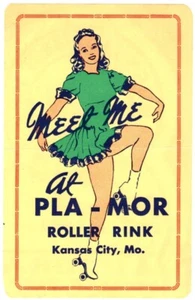 Vintage Pla-Mor Roller Rink Kansas City, Mo. Skating Sticker Label 1950's - Picture 1 of 2