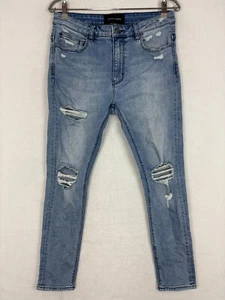 Abrand Mens Jeans Size 32 Dropped Skinny Destroyed Mid Rise Denim Stretch Rayon - Picture 1 of 10