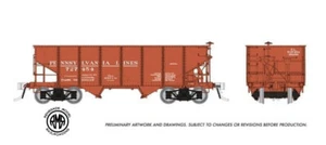 Rapido 148019 HO Pennsylvania Lines PRR GLa 2-Bay Hopper (6 Stück) - Bild 1 von 1