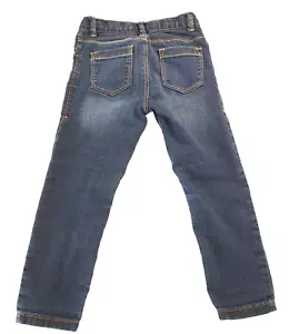 Jeans unisex Old Navy 4T skinny blu scuro lavaggio elastico in vita 16"x14" rialzo 8" - Foto 1 di 8