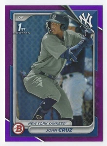 2024 Bowman Prospects #BP-77 John Cruz viola parallelo #'d 178/250 - Foto 1 di 2