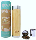 AllEco® Bambus Teebereiter Teekanne To-Go Thermosflasche doppelwandig 500ml 